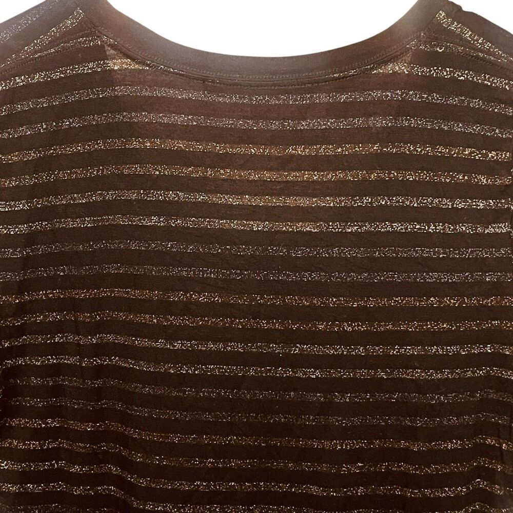 Veronica Beard | Metallic Stripe Relaxed Blouse Size L | EUC - Picture 8 of 9